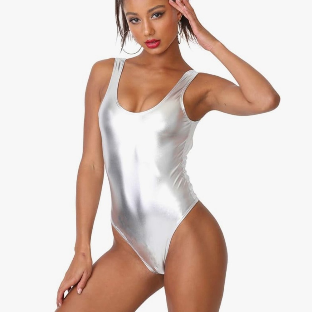 Shiny Silver Bodysuit